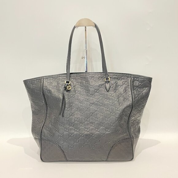 Gucci Black Leather GG Tote sku#85957 (gently used, inside stains) - Picture 1 of 14